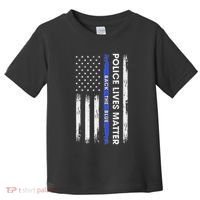 Back The Blue Thin Blue Line Usa Flag Police Lives Matter Toddler T-Shirt thumb 0