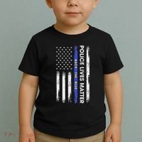 Back The Blue Thin Blue Line Usa Flag Police Lives Matter Toddler T-Shirt thumb 2