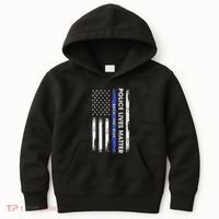 Back The Blue Thin Blue Line Usa Flag Police Lives Matter Kids Hoodie thumb 0