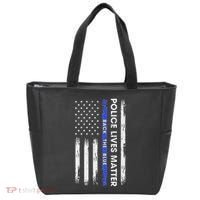 Back The Blue Thin Blue Line Usa Flag Police Lives Matter Tote Bag thumb 0
