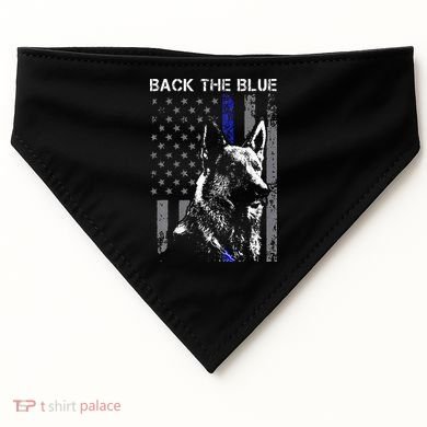 Back The Blue Thin Blue Line Flag K9 German Shepherd Police USA-Made Doggie Bandana