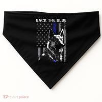 Back The Blue Thin Blue Line Flag K9 German Shepherd Police USA-Made Doggie Bandana thumb 0