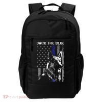Back The Blue Thin Blue Line Flag K9 German Shepherd Police Backpack thumb 0