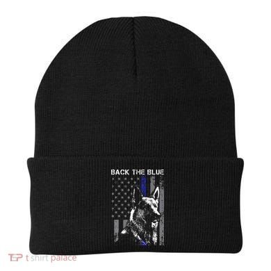 Back The Blue Thin Blue Line Flag K9 German Shepherd Police Beanie