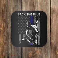 Back The Blue Thin Blue Line Flag K9 German Shepherd Police Coaster thumb 0