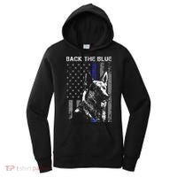 Back The Blue Thin Blue Line Flag K9 German Shepherd Police Women's Hoodie thumb 0