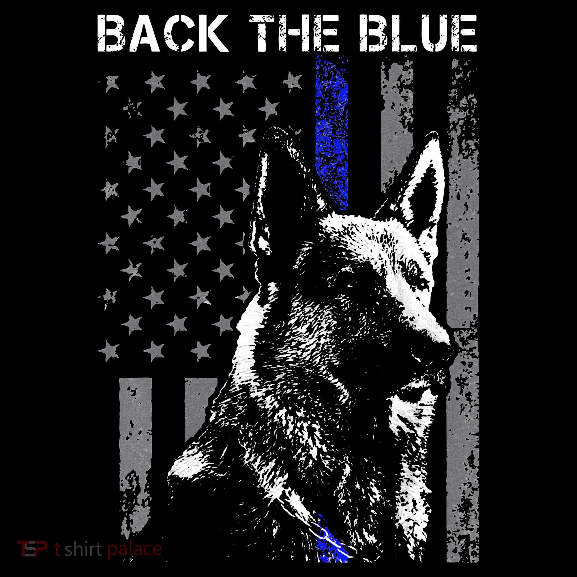 Back The Blue Thin Blue Line Flag K9 German Shepherd Police Women's Hoodie