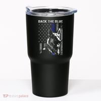 Back The Blue Thin Blue Line Flag K9 German Shepherd Police Tumbler thumb 0