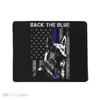 Back The Blue Thin Blue Line Flag K9 German Shepherd Police Mousepad thumb 0