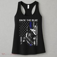 Back The Blue Thin Blue Line Flag K9 German Shepherd Police Women's Tank Top thumb 3