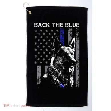 Back The Blue Thin Blue Line Flag K9 German Shepherd Police Golf Towel