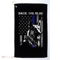 Back The Blue Thin Blue Line Flag K9 German Shepherd Police Golf Towel thumb 0