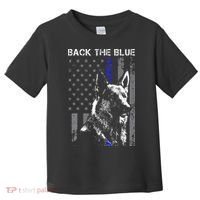 Back The Blue Thin Blue Line Flag K9 German Shepherd Police Toddler T-Shirt thumb 0
