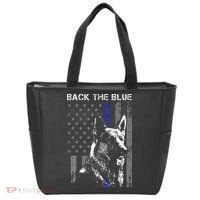 Back The Blue Thin Blue Line Flag K9 German Shepherd Police Tote Bag thumb 0