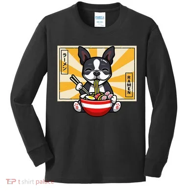Boston Terrier Kids Long Sleeve Shirt