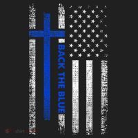 Back The Blue Jesus Faith Cross Police Thin Blue Line Flag Women's Sweatshirt thumb 2