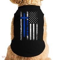 Back The Blue Jesus Faith Cross Police Thin Blue Line Flag Doggie Tank thumb 0