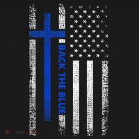 Back The Blue Jesus Faith Cross Police Thin Blue Line Flag Women's Hoodie thumb 2