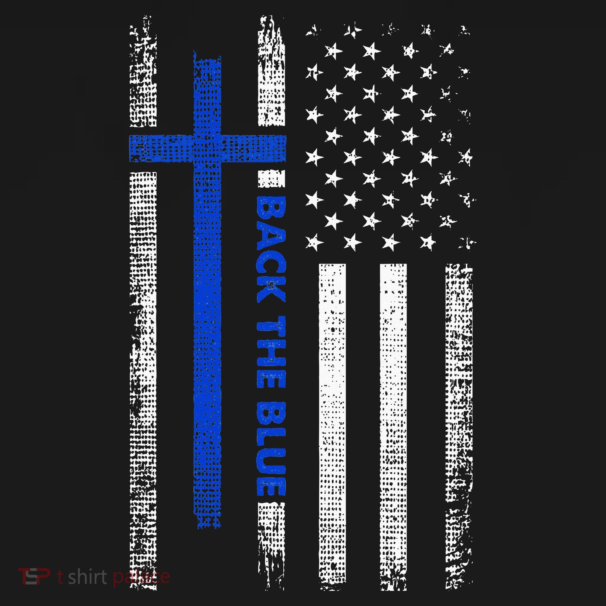 Back The Blue Jesus Faith Cross Police Thin Blue Line Flag Women's Tank Top