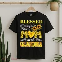 Blessed To Be Called Mom And Grandma Sunflower Mothers Day T-Shirt thumb 2