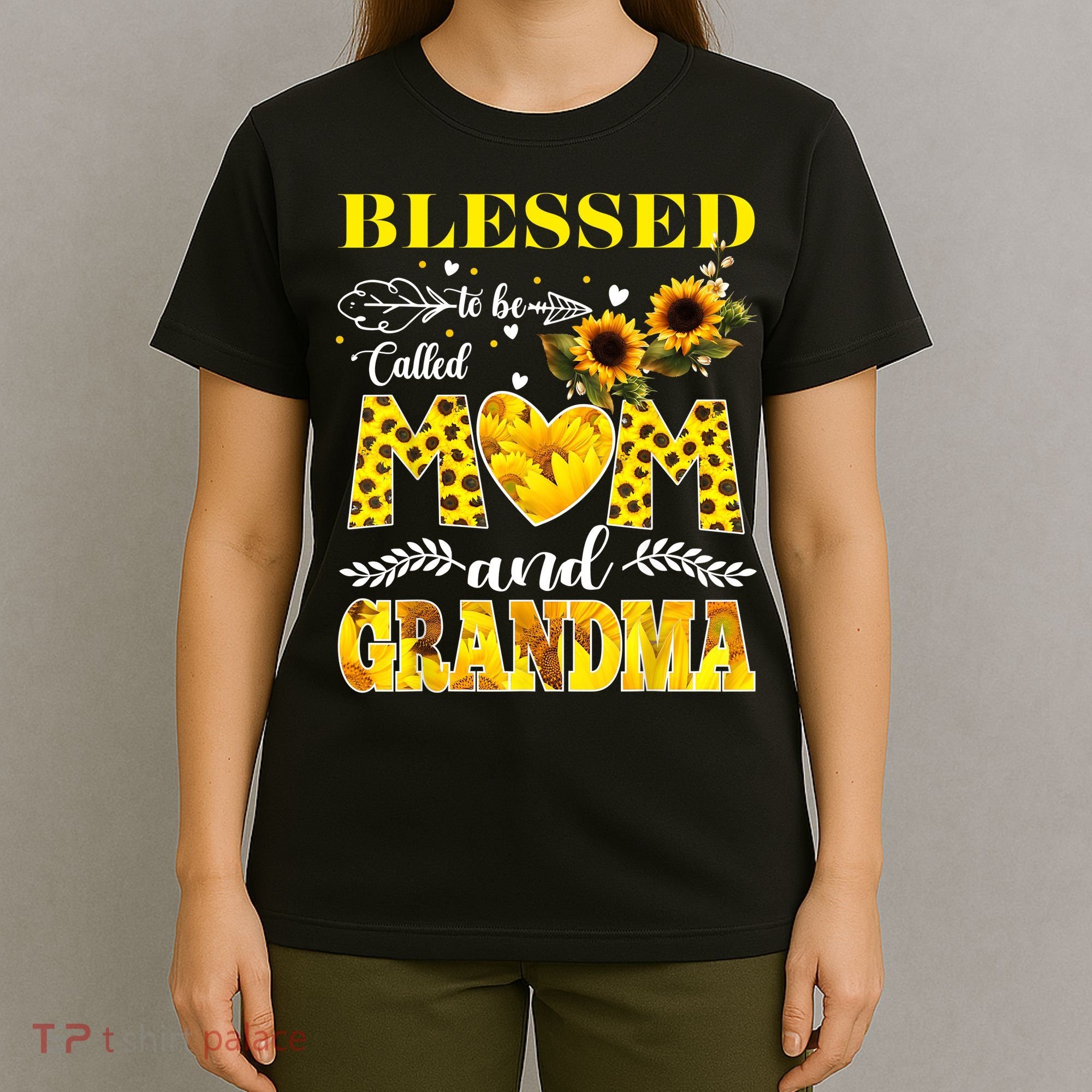 Blessed To Be Called Mom And Grandma Sunflower Mothers Day T-Shirt