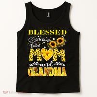 Blessed To Be Called Mom And Grandma Sunflower Mothers Day Tank Top thumb 2