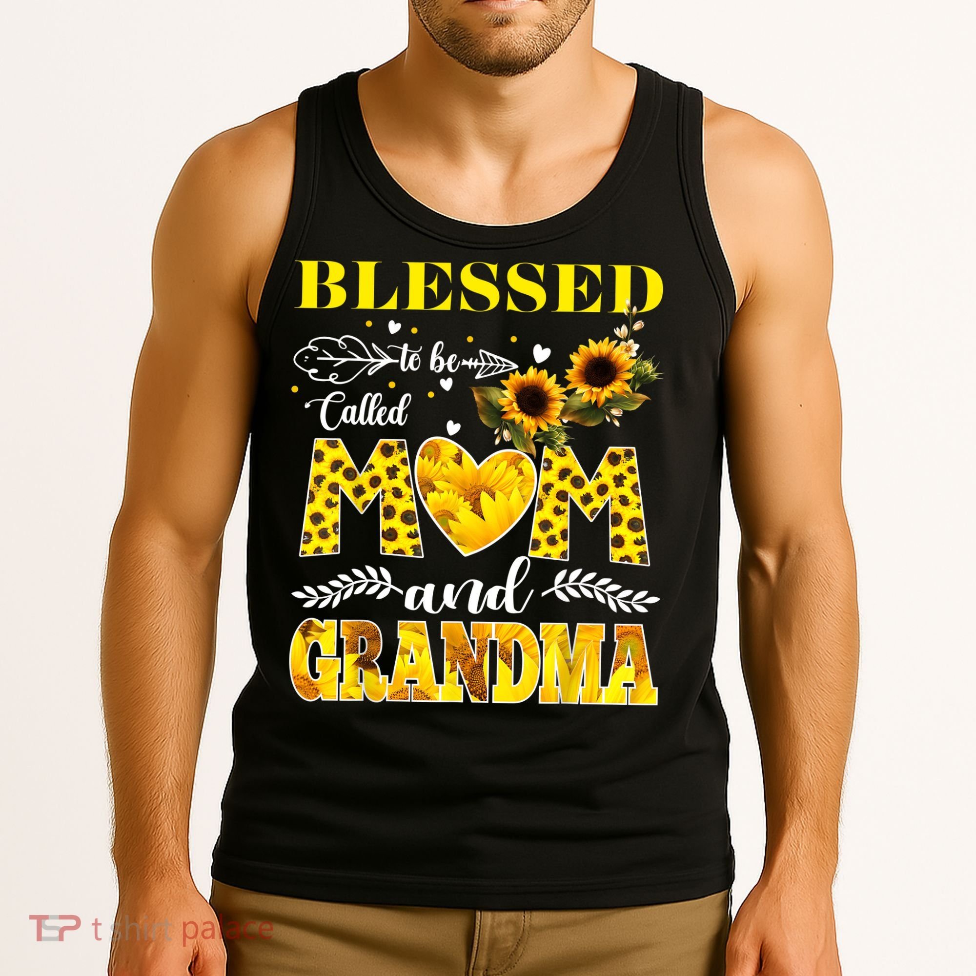 Blessed To Be Called Mom And Grandma Sunflower Mothers Day Tank Top