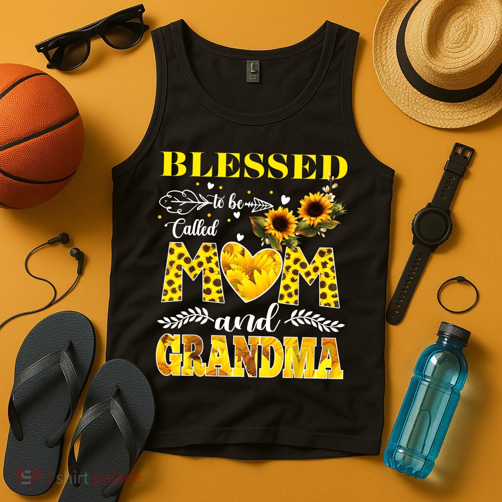Blessed To Be Called Mom And Grandma Sunflower Mothers Day Tank Top