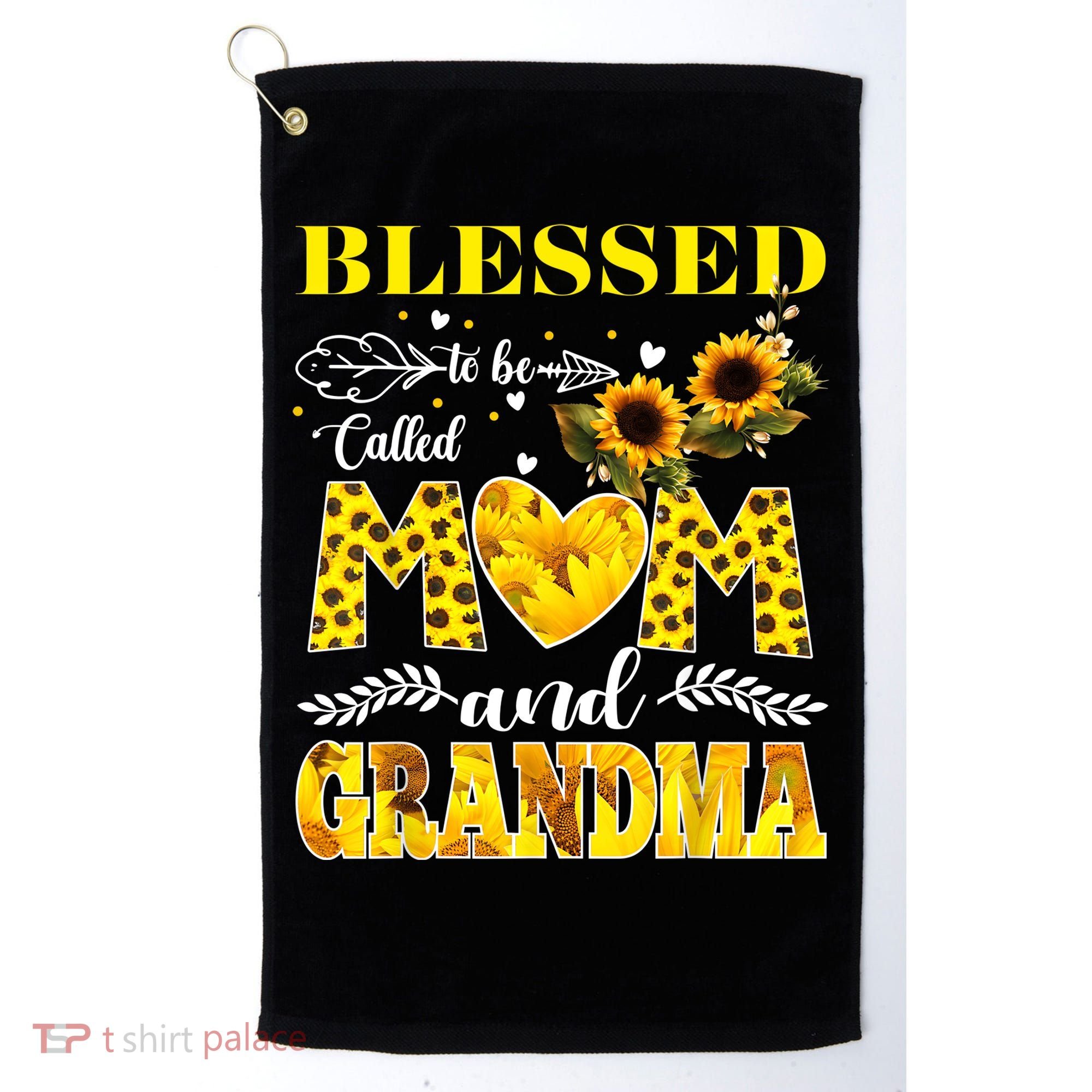 Blessed To Be Called Mom And Grandma Sunflower Mothers Day Golf Towel