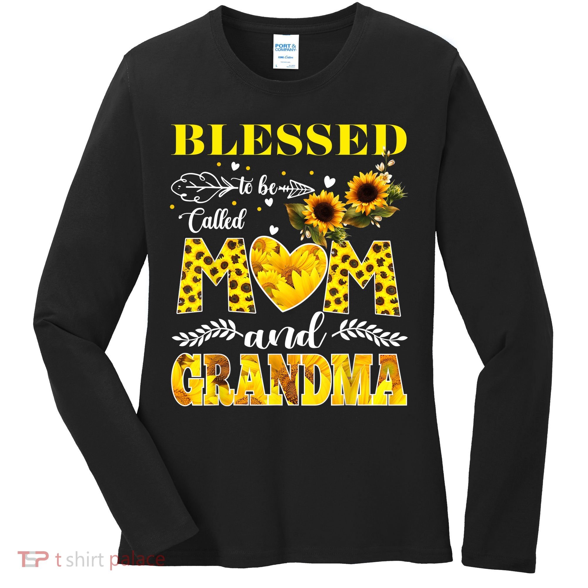 Blessed To Be Called Mom And Grandma Sunflower Mothers Day Women's Long Sleeve Shirt