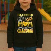 Blessed To Be Called Mom And Grandma Sunflower Mothers Day Kids Hoodie thumb 3