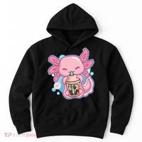 Boba Tea Bubble Tea Milk Tea Anime Axolotl  Hoodie thumb 0