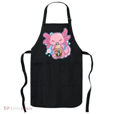 Boba Tea Bubble Tea Milk Tea Anime Axolotl  Apron