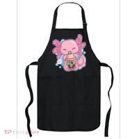 Boba Tea Bubble Tea Milk Tea Anime Axolotl  Apron thumb 0