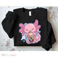 Boba Tea Bubble Tea Milk Tea Anime Axolotl  Sweatshirt thumb 2
