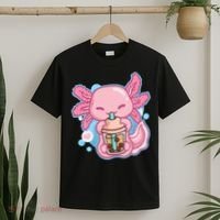 Boba Tea Bubble Tea Milk Tea Anime Axolotl  T-Shirt thumb 2