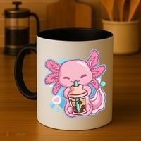 Boba Tea Bubble Tea Milk Tea Anime Axolotl  Coffee Mug thumb 4