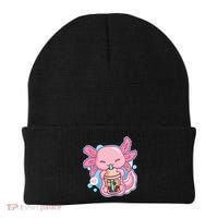 Boba Tea Bubble Tea Milk Tea Anime Axolotl  Beanie thumb 0