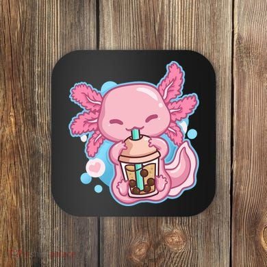 Boba Tea Bubble Tea Milk Tea Anime Axolotl  Coaster
