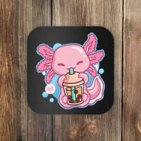 Boba Tea Bubble Tea Milk Tea Anime Axolotl  Coaster thumb 0