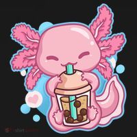 Boba Tea Bubble Tea Milk Tea Anime Axolotl  Coaster thumb 2