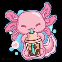 Boba Tea Bubble Tea Milk Tea Anime Axolotl  Women's Hoodie thumb 2
