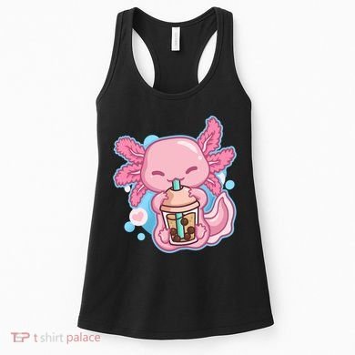 Boba Tea Bubble Tea Milk Tea Anime Axolotl  Women's Tank Top