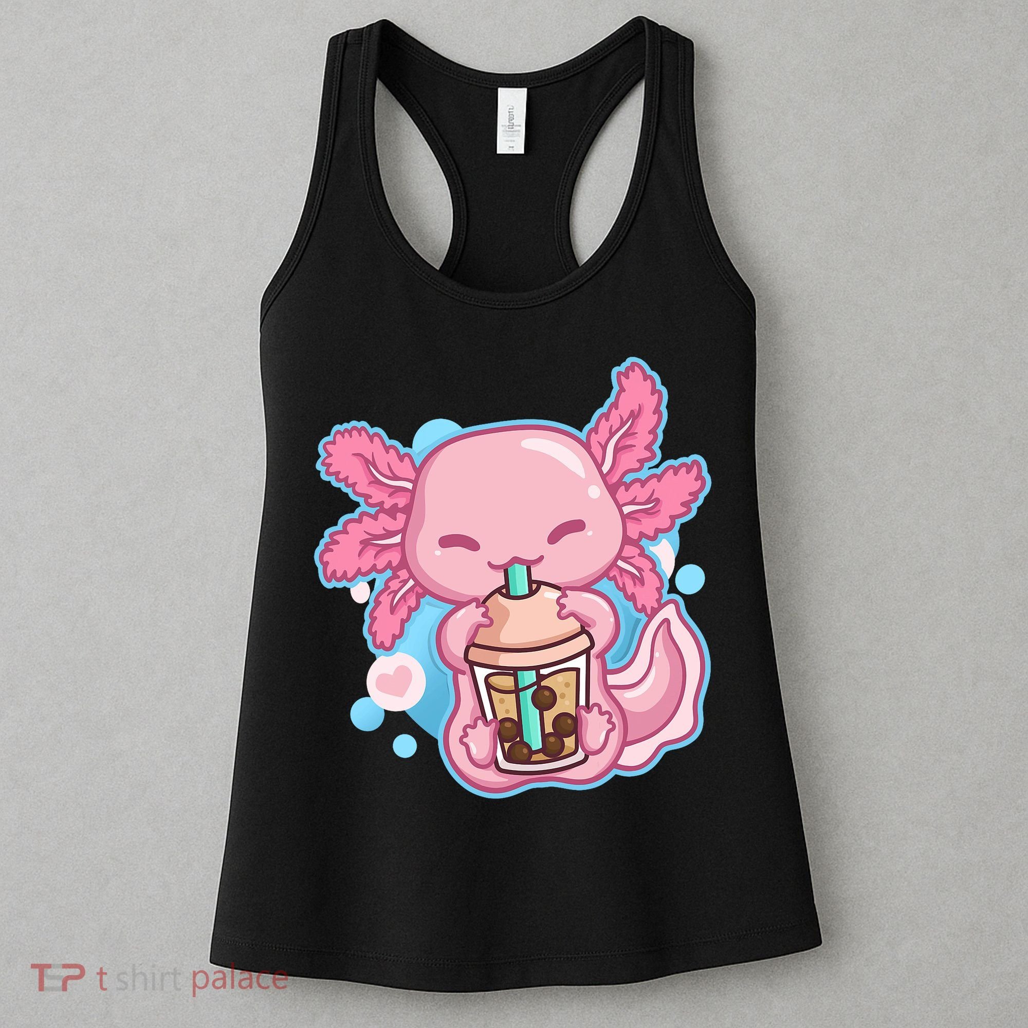 Boba Tea Bubble Tea Milk Tea Anime Axolotl  Women's Tank Top