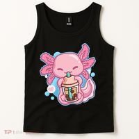 Boba Tea Bubble Tea Milk Tea Anime Axolotl  Tank Top thumb 2