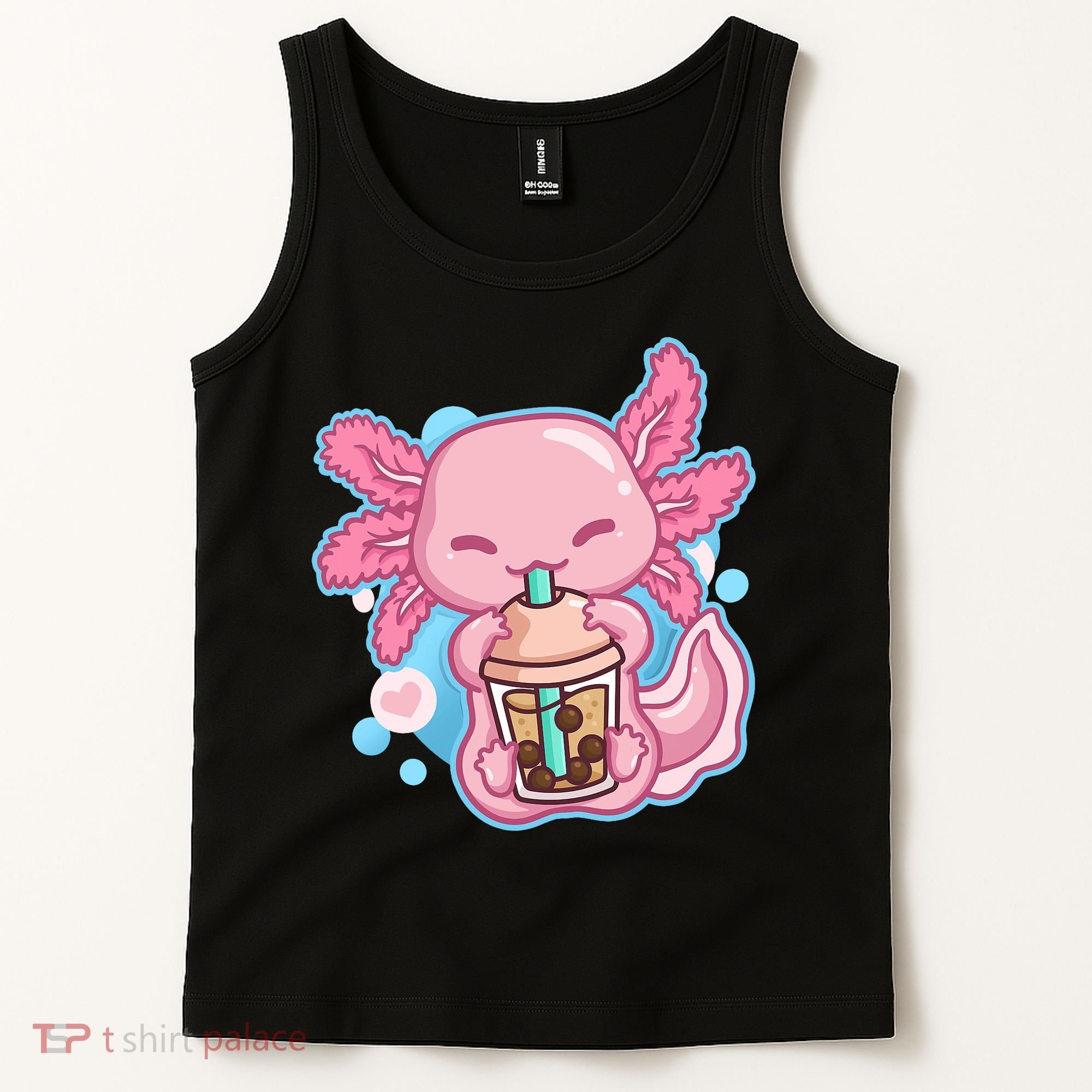 Boba Tea Bubble Tea Milk Tea Anime Axolotl  Tank Top