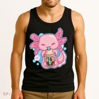 Boba Tea Bubble Tea Milk Tea Anime Axolotl  Tank Top thumb 3