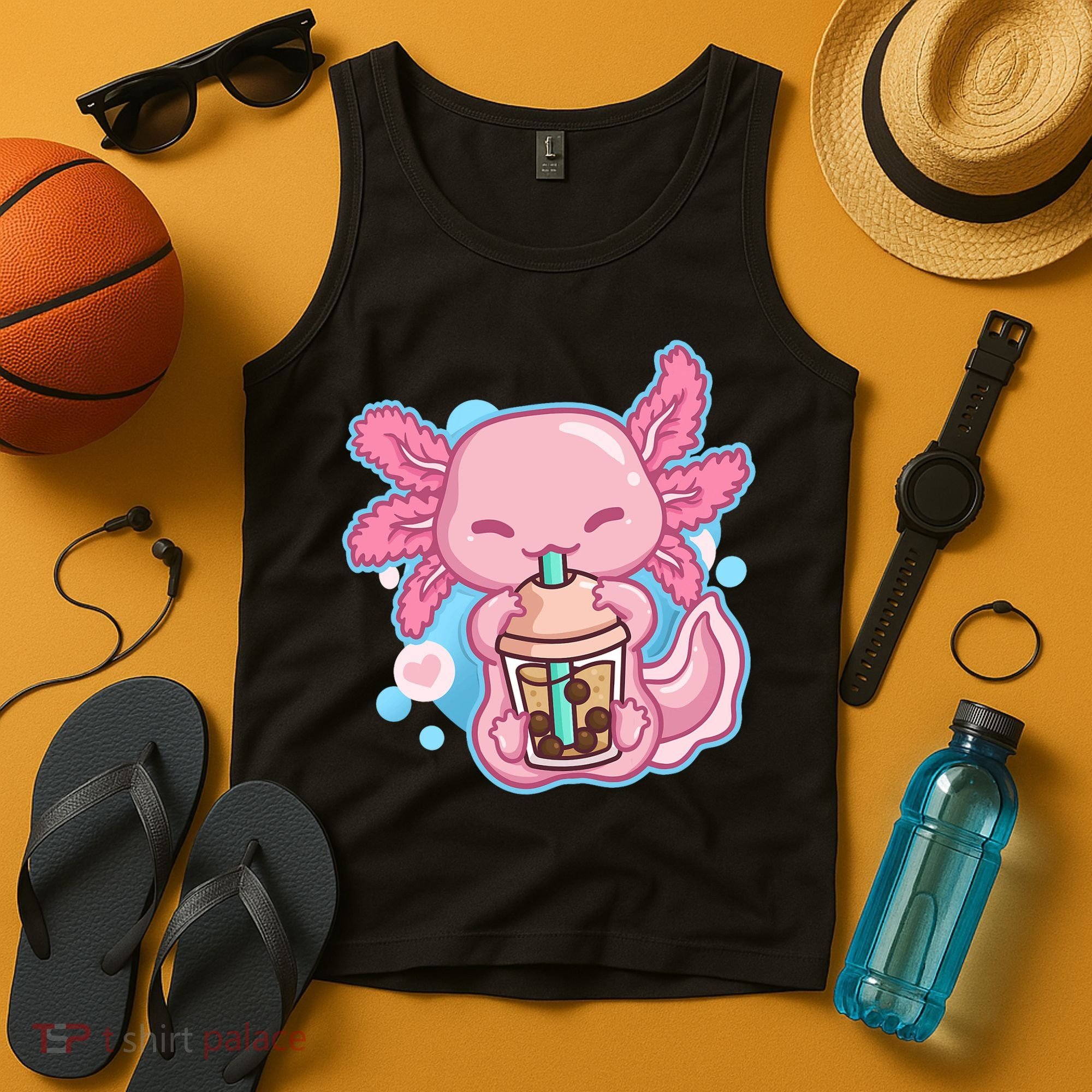 Boba Tea Bubble Tea Milk Tea Anime Axolotl  Tank Top