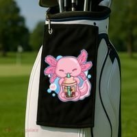 Boba Tea Bubble Tea Milk Tea Anime Axolotl  Golf Towel thumb 2