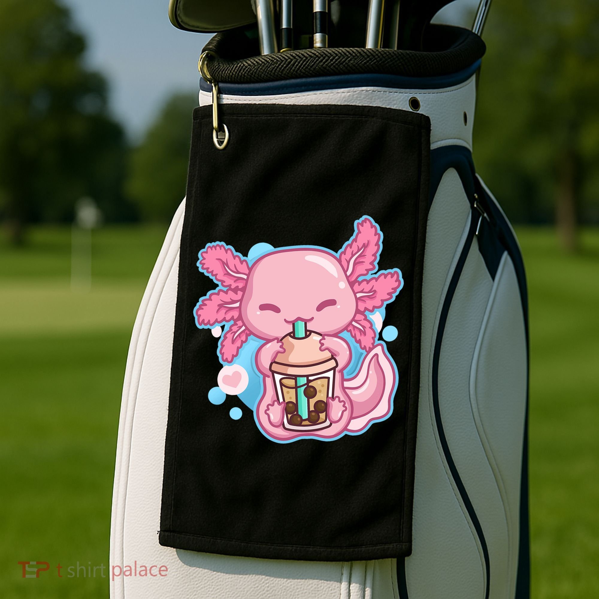 Boba Tea Bubble Tea Milk Tea Anime Axolotl  Golf Towel
